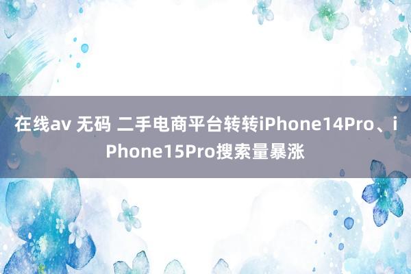 在线av 无码 二手电商平台转转iPhone14Pro、iPhone15Pro搜索量暴涨