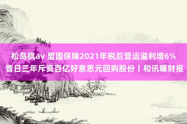 松岛枫av 盟国保障2021年税后营运溢利增6% 昔日三年斥资百亿好意思元回购股份丨和讯曝财报