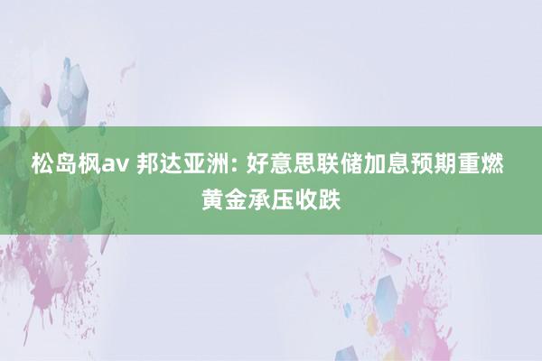 松岛枫av 邦达亚洲: 好意思联储加息预期重燃 黄金承压收跌