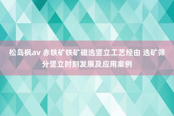 松岛枫av 赤铁矿铁矿磁选竖立工艺经由 选矿筛分竖立时刻发展及应用案例