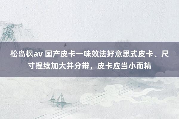 松岛枫av 国产皮卡一味效法好意思式皮卡、尺寸捏续加大并分辩，皮卡应当小而精