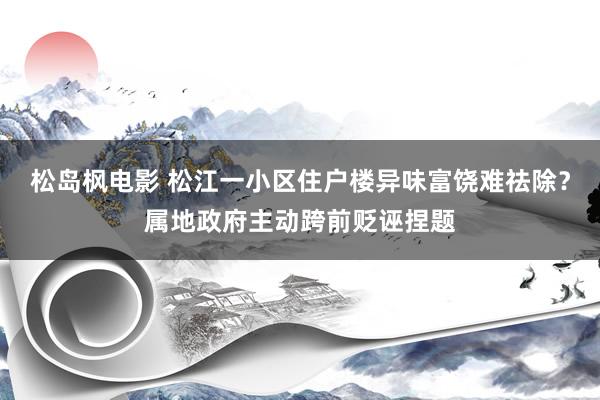 松岛枫电影 松江一小区住户楼异味富饶难祛除？属地政府主动跨前贬诬捏题