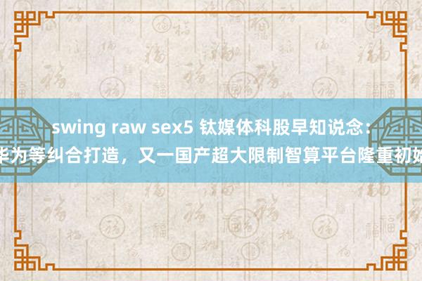 swing raw sex5 钛媒体科股早知说念：华为等纠合打造，又一国产超大限制智算平台隆重初始