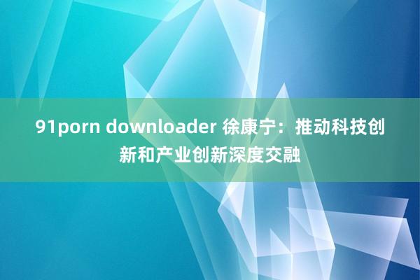 91porn downloader 徐康宁：推动科技创新和产业创新深度交融