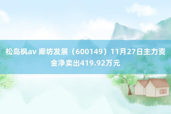 松岛枫av 廊坊发展（600149）11月27日主力资金净卖出419.92万元