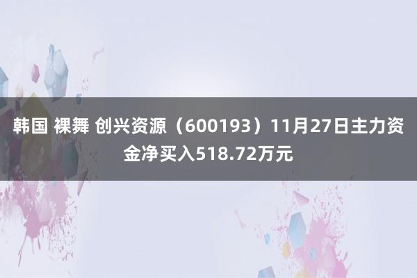 韩国 裸舞 创兴资源（600193）11月27日主力资金净买入518.72万元