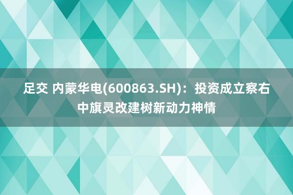 足交 内蒙华电(600863.SH)：投资成立察右中旗灵改建树新动力神情