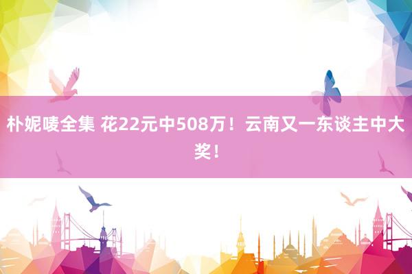 朴妮唛全集 花22元中508万！云南又一东谈主中大奖！