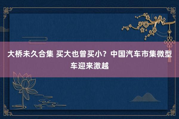 大桥未久合集 买大也曾买小？中国汽车市集微型车迎来激越