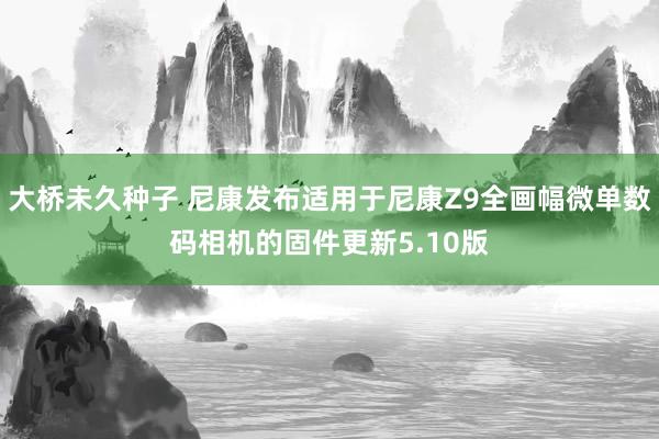 大桥未久种子 尼康发布适用于尼康Z9全画幅微单数码相机的固件更新5.10版