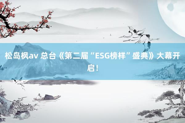 松岛枫av 总台《第二届“ESG榜样”盛典》大幕开启！