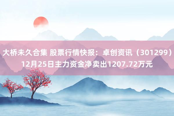 大桥未久合集 股票行情快报：卓创资讯（301299）12月25日主力资金净卖出1207.72万元