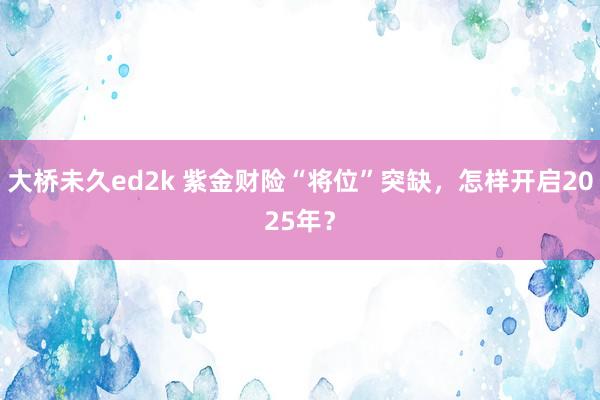 大桥未久ed2k 紫金财险“将位”突缺，怎样开启2025年？