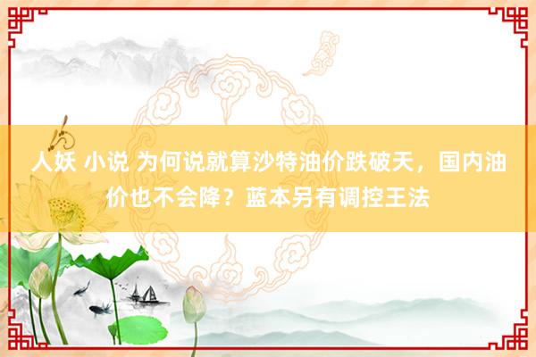 人妖 小说 为何说就算沙特油价跌破天，国内油价也不会降？蓝本另有调控王法