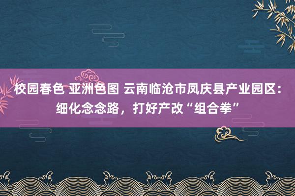 校园春色 亚洲色图 云南临沧市凤庆县产业园区：细化念念路，打好产改“组合拳”