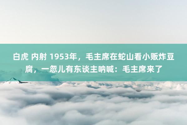 白虎 内射 1953年，毛主席在蛇山看小贩炸豆腐，一忽儿有东谈主呐喊：毛主席来了