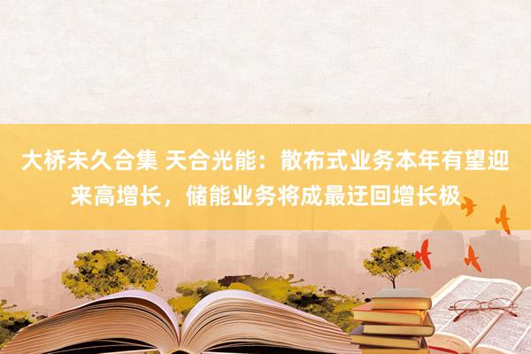 大桥未久合集 天合光能：散布式业务本年有望迎来高增长，储能业务将成最迂回增长极