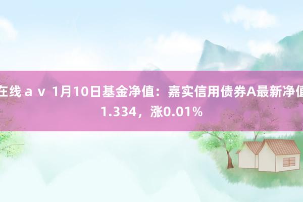 在线ａｖ 1月10日基金净值：嘉实信用债券A最新净值1.334，涨0.01%