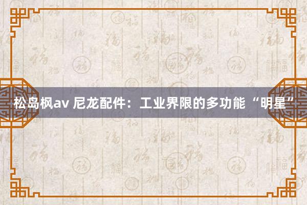 松岛枫av 尼龙配件：工业界限的多功能 “明星”