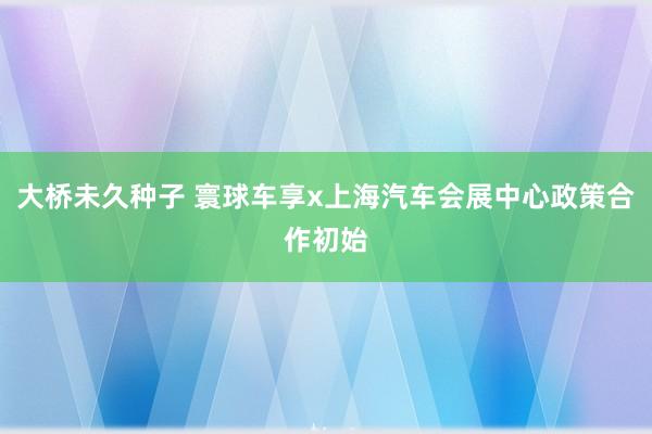 大桥未久种子 寰球车享x上海汽车会展中心政策合作初始